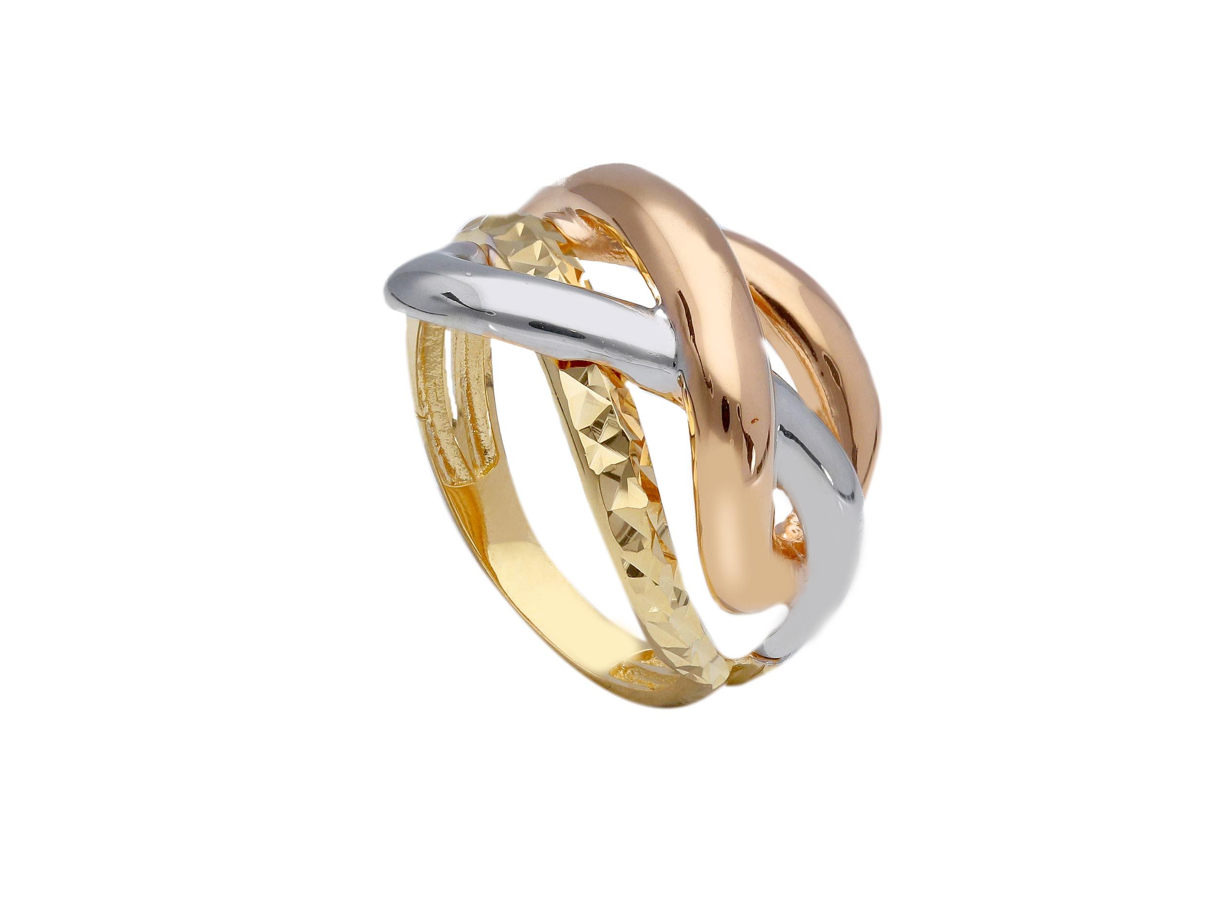 Δαχτυλίδι απο χρυσό, λευκόχρυσο & ροζ χρυσό κ14 (code S252989)